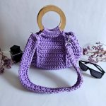 Вязаная сумка Тоут (Tote Bag) «FREYA» Сирень из полиэфирного шнура