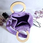 Вязаная сумка Тоут (Tote Bag) «FREYA» Сирень из полиэфирного шнура