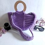 Вязаная сумка Тоут (Tote Bag) «FREYA» Сирень из полиэфирного шнура