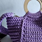 Вязаная сумка Тоут (Tote Bag) «FREYA» Сирень из полиэфирного шнура