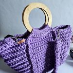Вязаная сумка Тоут (Tote Bag) «FREYA» Сирень из полиэфирного шнура