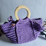 Вязаная сумка Тоут (Tote Bag) «FREYA» Сирень из полиэфирного шнура