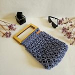 Сумка Авоська «Wood Box» Синий туман из полиэфирного шнура