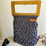 Сумка Авоська «Wood Box» Синий туман из полиэфирного шнура