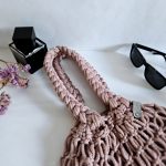 Сумка Авоська «ETHNO» Пыльная роза из полиэфирного шнура