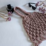 Сумка Авоська «ETHNO» Пыльная роза из полиэфирного шнура