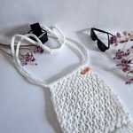 Сумка через плечо «Кросс-боди «BOHO» Белый кристалл из полиэфирного шнура