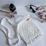 Сумка через плечо «Кросс-боди «BOHO» Белый кристалл из полиэфирного шнура