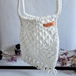 Сумка через плечо «Кросс-боди «BOHO» Белый кристалл из полиэфирного шнура