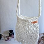 Сумка через плечо «Кросс-боди «BOHO» Белый кристалл из полиэфирного шнура