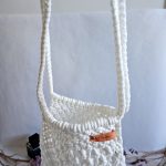 Сумка через плечо «Кросс-боди «BOHO» Белый кристалл из полиэфирного шнура