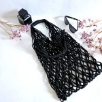 Сумка Авоська «SIMPLE» Черный квадрат из полиэфирного шнура