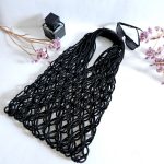 Сумка Авоська «SIMPLE» Черный квадрат из полиэфирного шнура