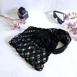 Сумка Авоська «SIMPLE» Черный квадрат из полиэфирного шнура