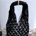 Сумка Авоська «SIMPLE» Черный квадрат из полиэфирного шнура