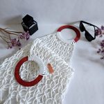 Сумка Авоська «Wood» Белый кристалл из полиэфирного шнура