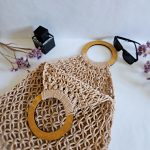 Сумка Авоська «Wood» Розовый жемчуг XL из полиэфирного шнура