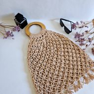 Сумка Авоська «Wood» Розовый жемчуг XL