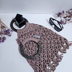 Сумка Авоська «Wood» Пыльная роза из полиэфирного шнура