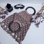 Сумка Авоська «Wood» Пыльная роза из полиэфирного шнура