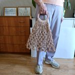 Сумка Авоська «Wood» Миндаль из полиэфирного шнура