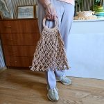 Сумка Авоська «Wood» Миндаль из полиэфирного шнура
