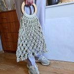 Сумка Авоська «Wood» Морской песок из полиэфирного шнура