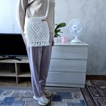 Сумка через плечо «Кросс-боди «BOHO» Белый кристалл из полиэфирного шнура