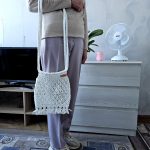 Сумка через плечо «Кросс-боди «BOHO» Белый кристалл из полиэфирного шнура