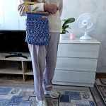 Сумка Авоська «Wood Box» Синий туман из полиэфирного шнура