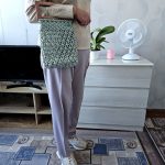 Сумка Авоська «Wood Box» Пыльная мята из полиэфирного шнура