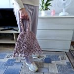 Сумка Авоська «ETHNO» Пыльная роза из полиэфирного шнура