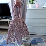 Сумка Авоська «ETHNO» Пыльная роза из полиэфирного шнура