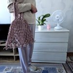 Сумка Авоська «ETHNO» Пыльная роза из полиэфирного шнура