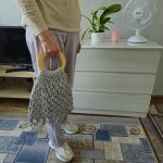 Сумка Авоська «Wood» Серебро из полиэфирного шнура