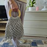 Сумка Авоська «Wood» Серебро из полиэфирного шнура