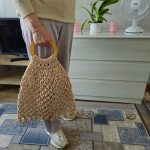 Сумка Авоська «Wood» Розовый жемчуг XL из полиэфирного шнура