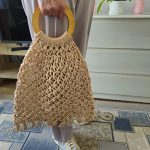 Сумка Авоська «Wood» Розовый жемчуг XL из полиэфирного шнура