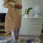 Сумка Авоська «Wood» Розовый жемчуг XL из полиэфирного шнура