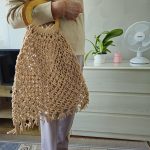 Сумка Авоська «Wood» Розовый жемчуг XL из полиэфирного шнура