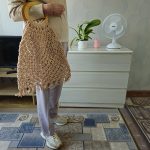 Сумка Авоська «Wood» Розовый жемчуг XL из полиэфирного шнура