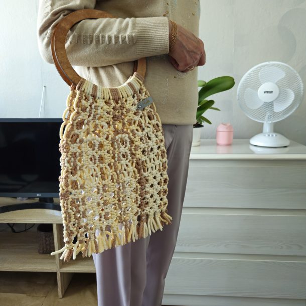 Сумка Авоська «Wood Multicolor» Морской берег из полиэфирного шнура