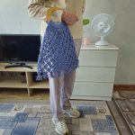 Сумка Авоська «Wood» Синий туман из полиэфирного шнура
