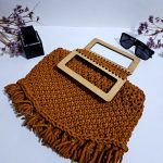 Вязаная сумка Тоут (Tote Bag) «FLORA» Янтарный берег из полиэфирного шнура