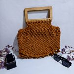 Вязаная сумка Тоут (Tote Bag) «FLORA» Янтарный берег из полиэфирного шнура