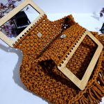 Вязаная сумка Тоут (Tote Bag) «FLORA» Янтарный берег из полиэфирного шнура
