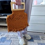 Вязаная сумка Тоут (Tote Bag) «FLORA» Янтарный берег из полиэфирного шнура