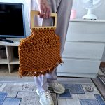 Вязаная сумка Тоут (Tote Bag) «FLORA» Янтарный берег из полиэфирного шнура