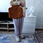Вязаная сумка Тоут (Tote Bag) «FLORA» Янтарный берег из полиэфирного шнура