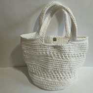 Шоппер из полиэфирного шнура «Elegans Slim» Белый кристалл с узором